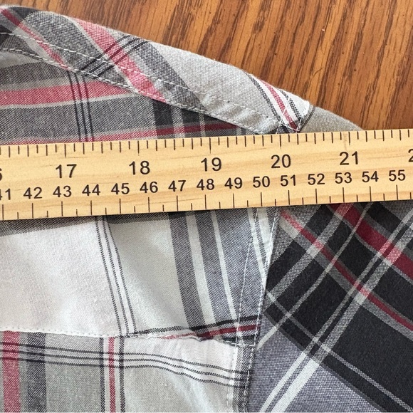 Casual Country Shirt Men's XL Black White Red Button Up Plaid Western Pearl Snap - Picture 4 of 8